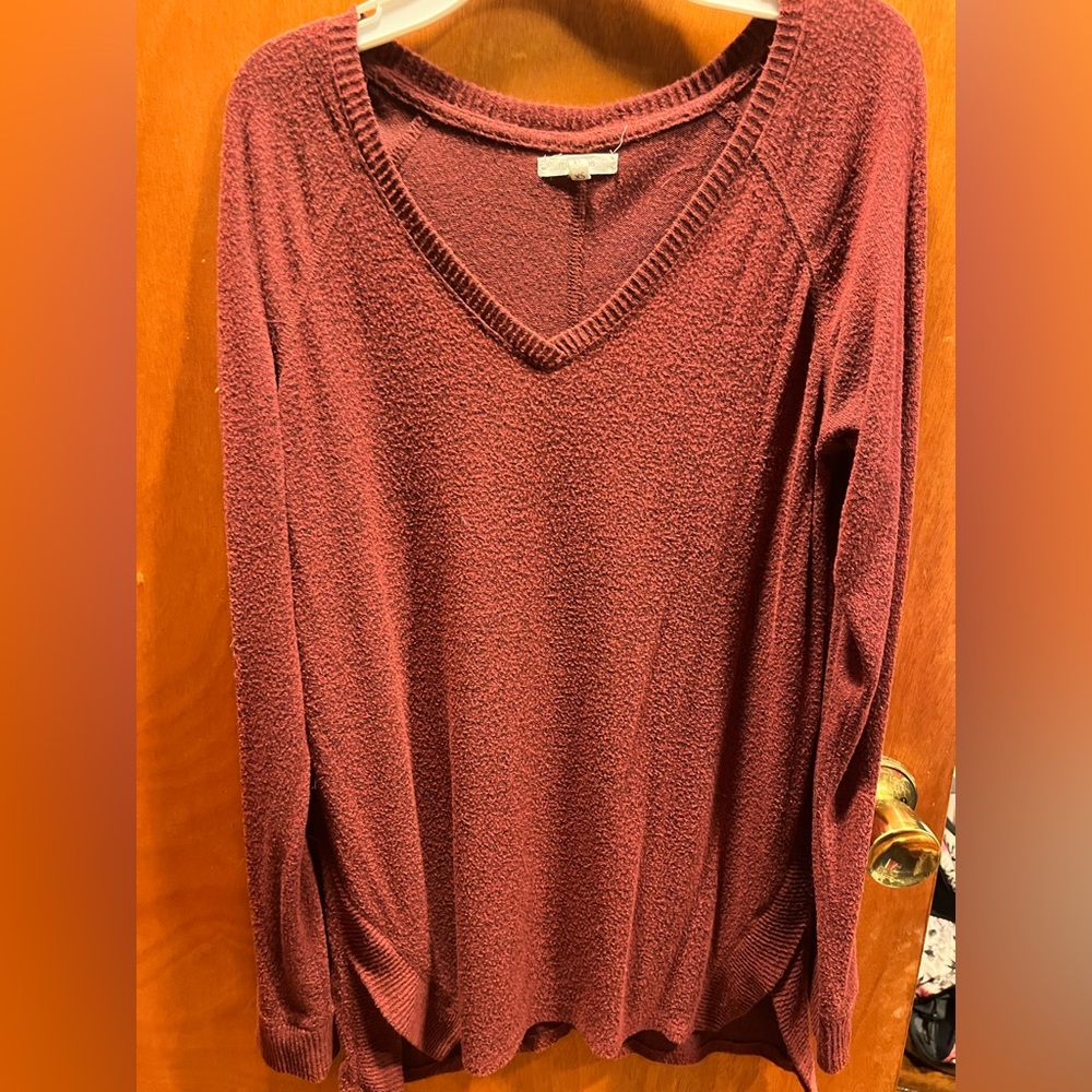 Sweater- long- form fitting - maroon